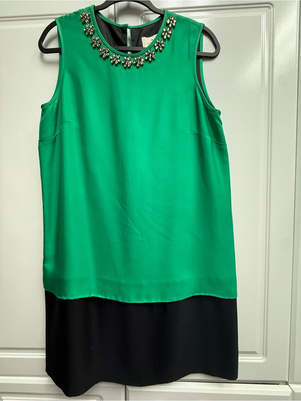 Kate Spade Green & Black Sleeveless Jewel Neck Dress